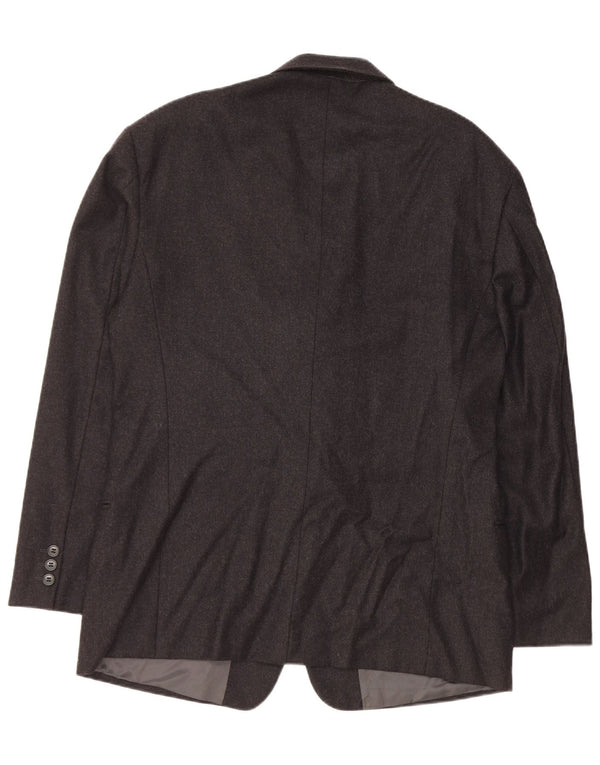 EMPORIO ARMANI Mens 2 Button Blazer Jacket UK 38 Medium Black New Wool