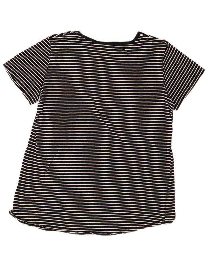 Женская футболка Zara Top UK 10, маленькая, черная в полоску
