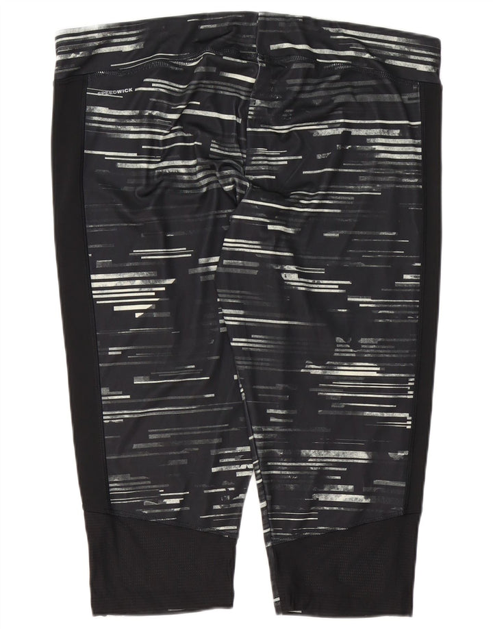 Женские леггинсы-капри Reebok UK 24/26 2XL, полиэстер в черную полоску