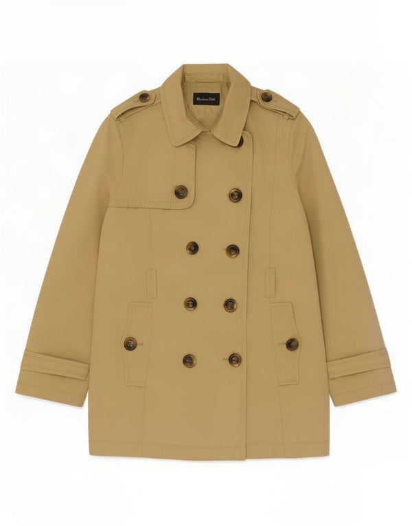 Женский тренч Massimo Dutti UK 14, большой размер, бежевый хлопок