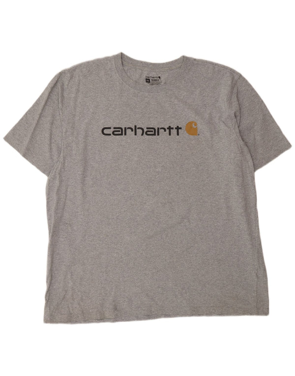 Мужская футболка свободного кроя Carhartt с рисунком, топ 2XL, серый хлопок