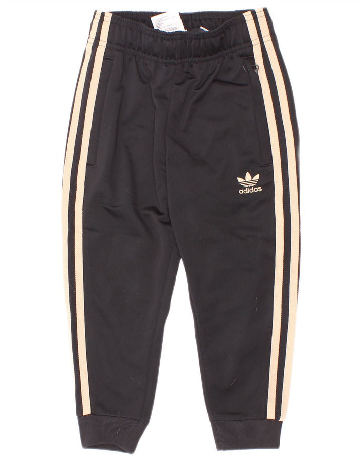 Спортивный костюм Adidas для мальчиков, брюки для бега, 3-4 года, черный полиэстер