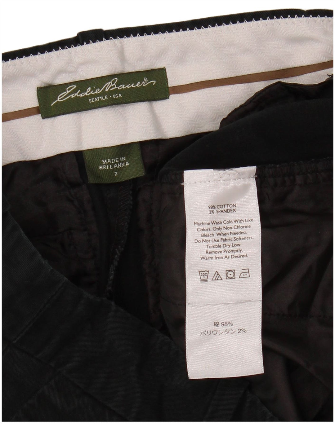 EDDIE BAUER Womens Bermuda Shorts US 2 XS W28  Black Cotton