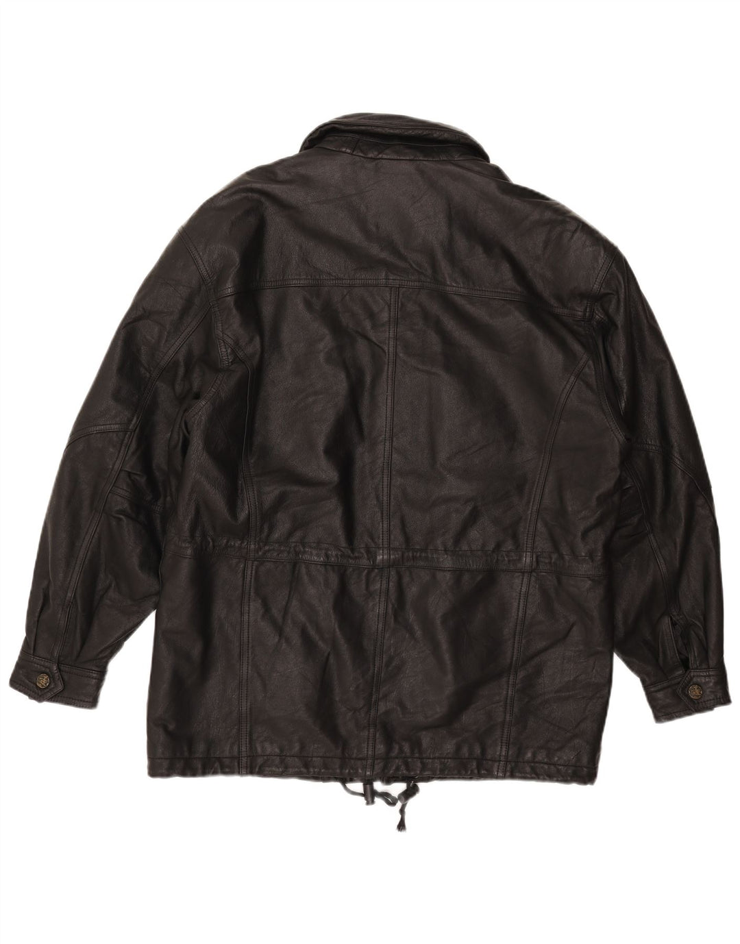 DON CAMILLO Мужская кожаная куртка IT 48 Medium Black Leather