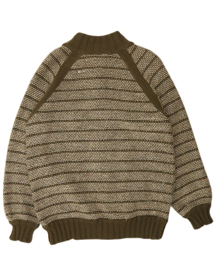 Мужской кардиган Missoni, шерстяной свитер среднего цвета хаки в полоску