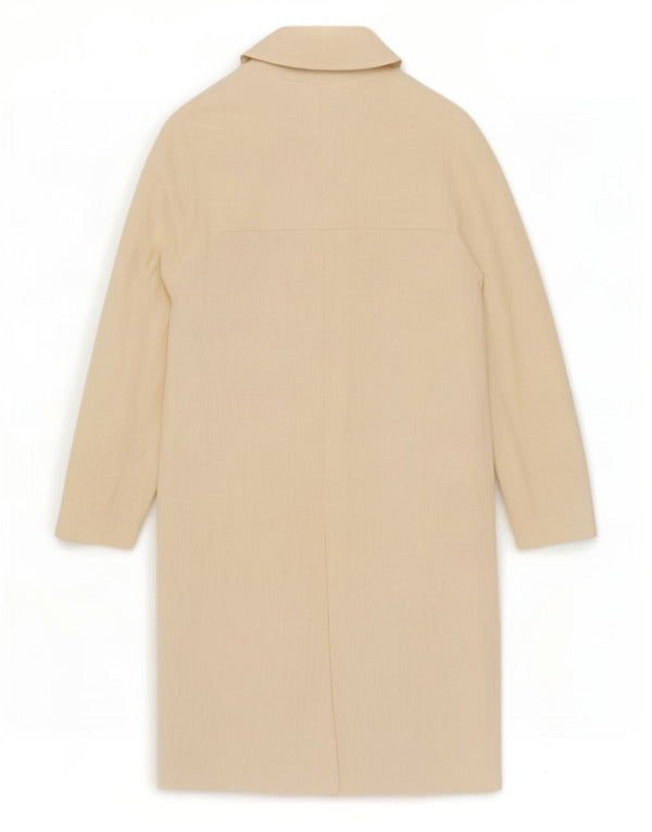 Женское двубортное пальто Zara UK 14, средний размер, белая вискоза