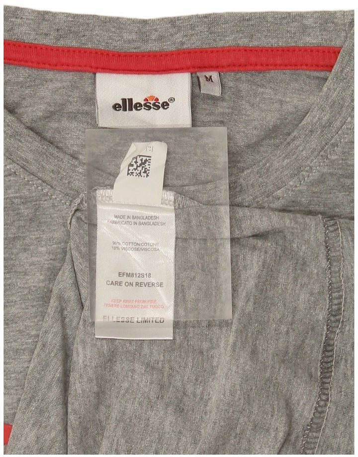 Мужская футболка Ellesse с рисунком, топ среднего серого цвета, хлопок