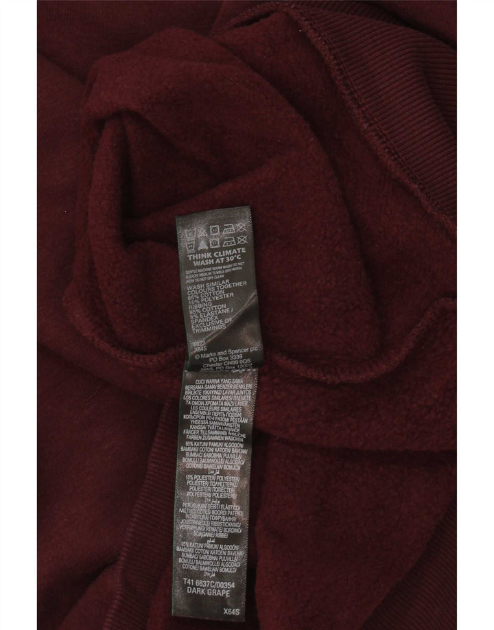 Мужской свитшот Marks & Spencer, большой бордовый хлопок, джемпер