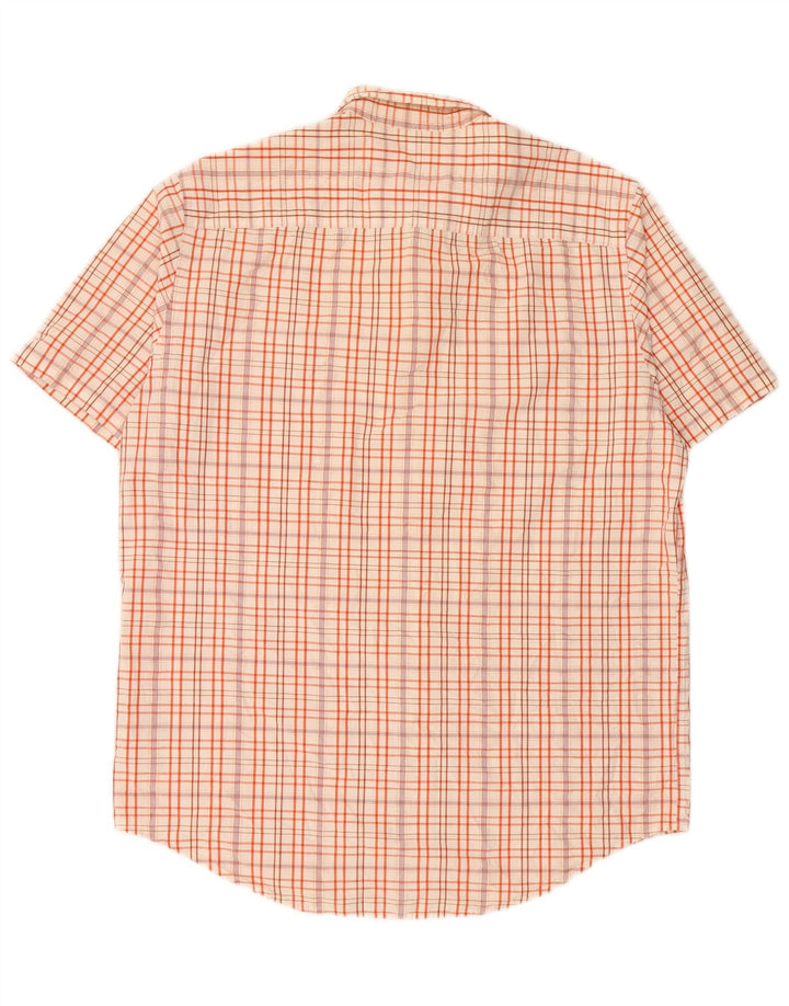 TIMBERLAND Мужская рубашка обычного кроя с коротким рукавом, большая белая клетка, хлопковая