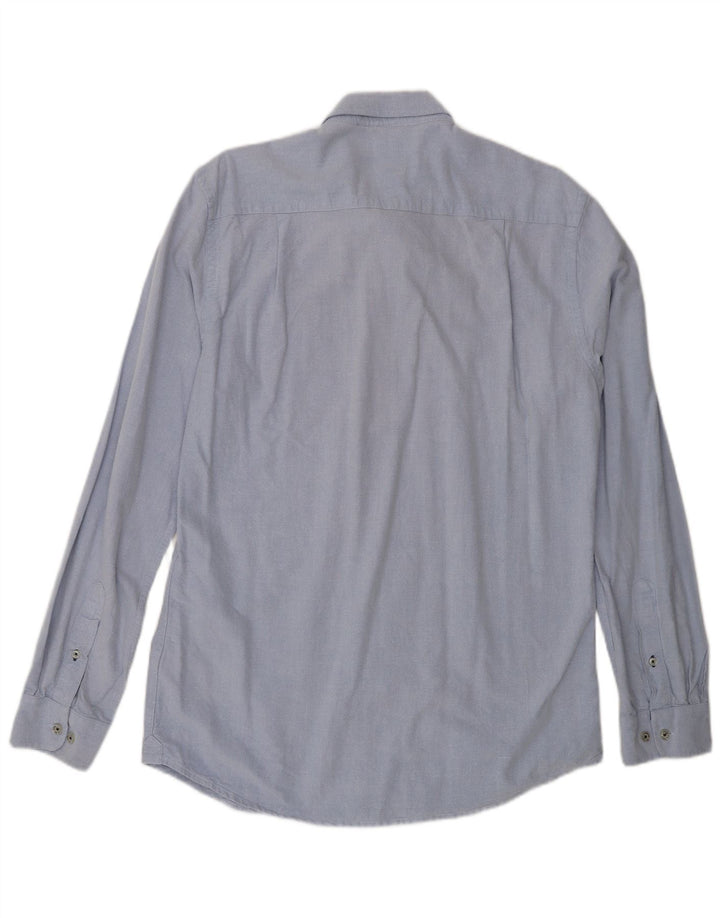 Мужская рубашка Crew Clothing, большая синяя хлопковая ткань