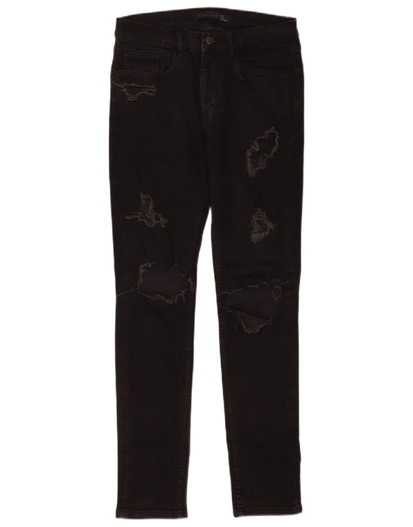 Zara Mens Distressed Skinny Jeans EU 36 XS W29 L30 Black