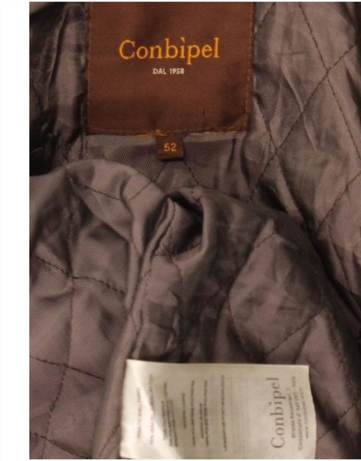 Мужская кожаная куртка в стиле милитари Conbipel IT 52, большая серая кожа