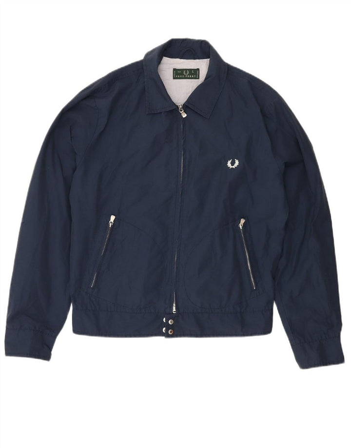 Мужской бомбер FRED PERRY UK 40, большой темно-синий, хлопок