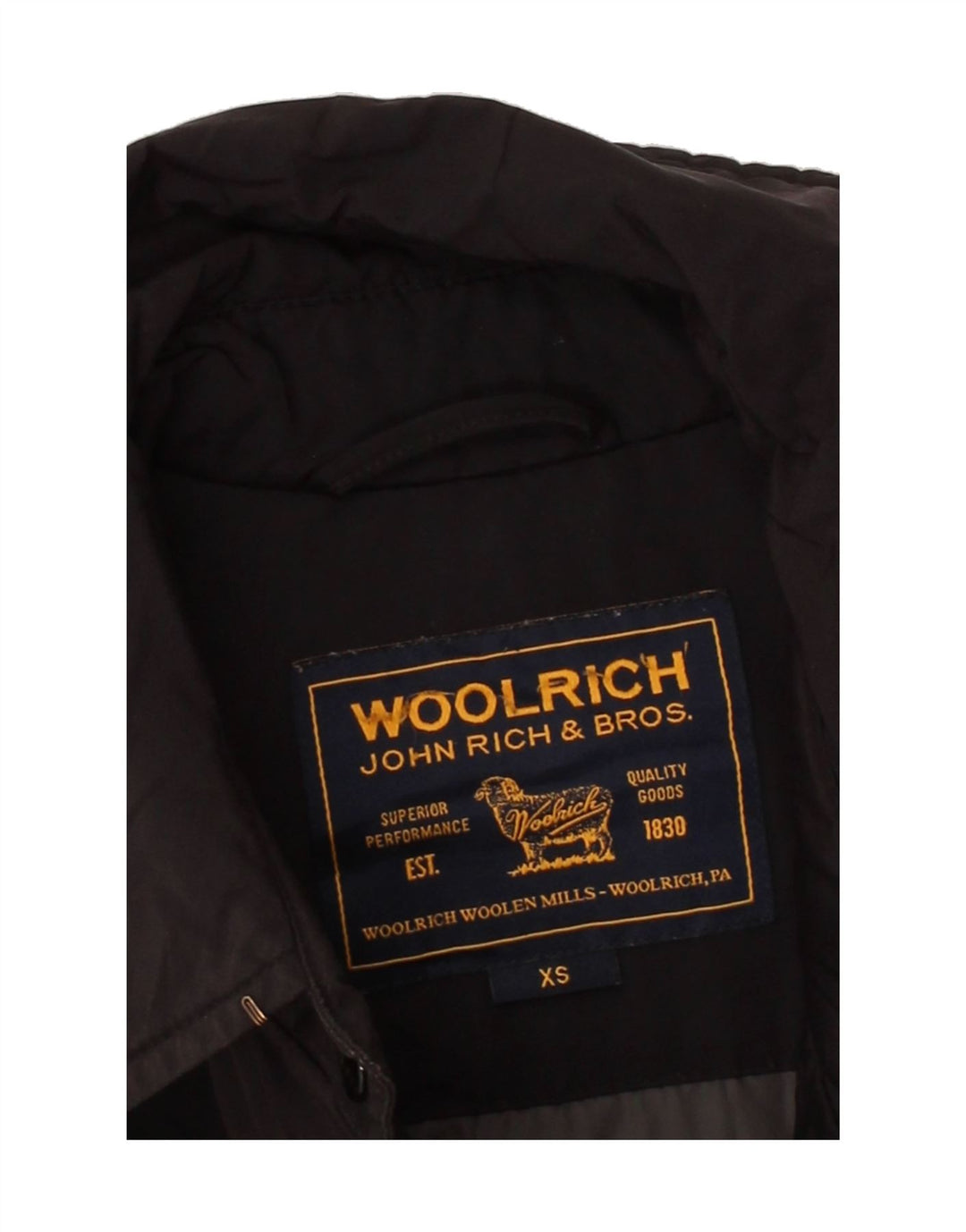 WOOLRICH Womens Windbreaker Coat UK 6 XS Black Vintage Woolrich and Second-Hand Woolrich from Messina Hembry 