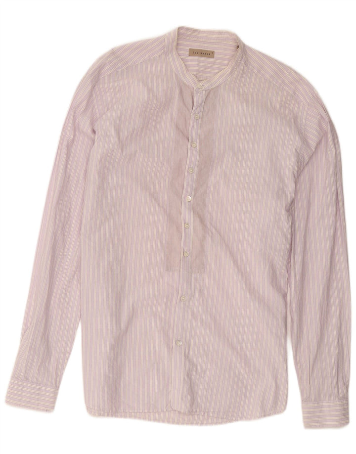 Мужская рубашка Ted Baker, размер 6, 2XL, хлопковая розовая полоска