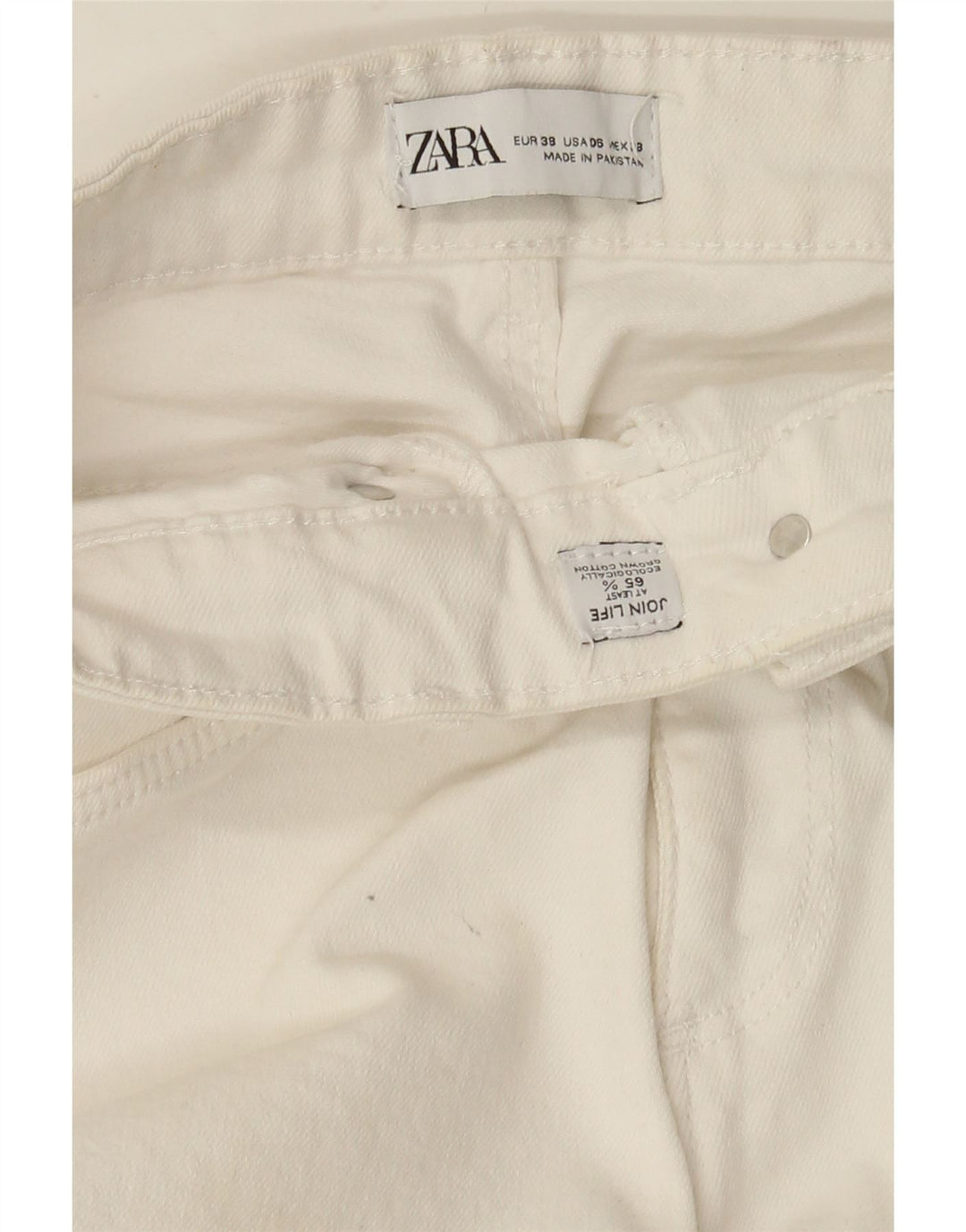 Женские расклешенные джинсы Zara EU 38, маленькие W28 L26, белый хлопок