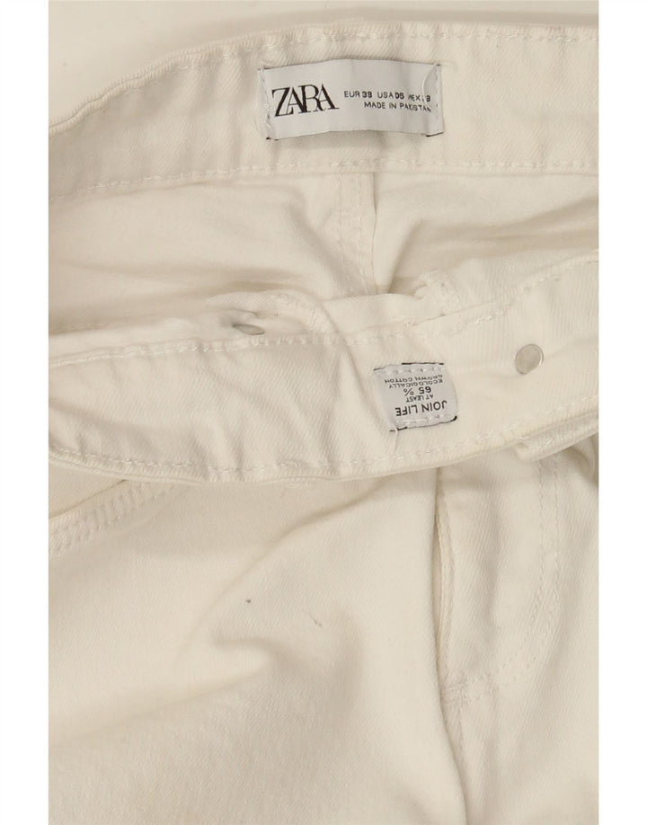 Женские расклешенные джинсы Zara EU 38, маленькие W28 L26, белый хлопок