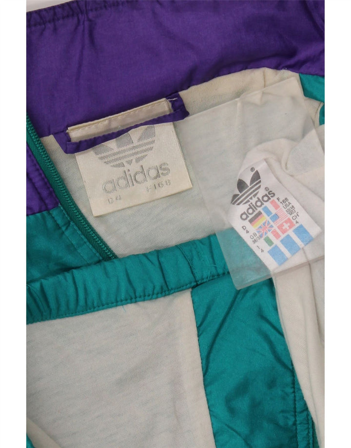 Мужской спортивный костюм Adidas в стиле ретро, верхняя куртка UK 36/38, маленький бирюзовый полиамид