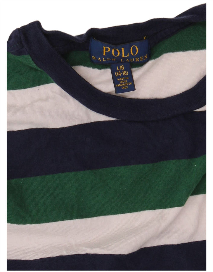 Футболка POLO RALPH LAUREN для мальчиков, топ 11–12 лет, большая разноцветная полоска