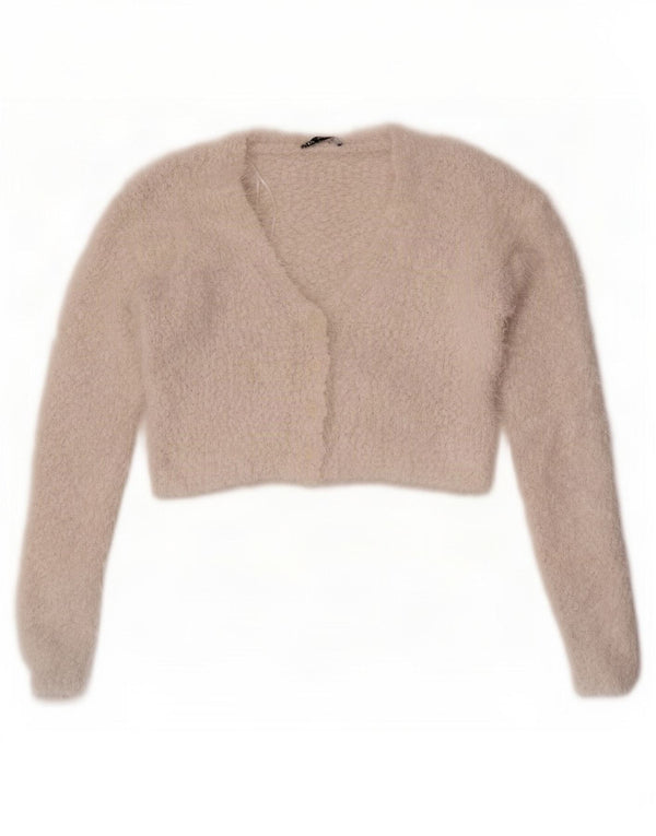 Женский укороченный кардиган Zara UK 12, средний белый цвет