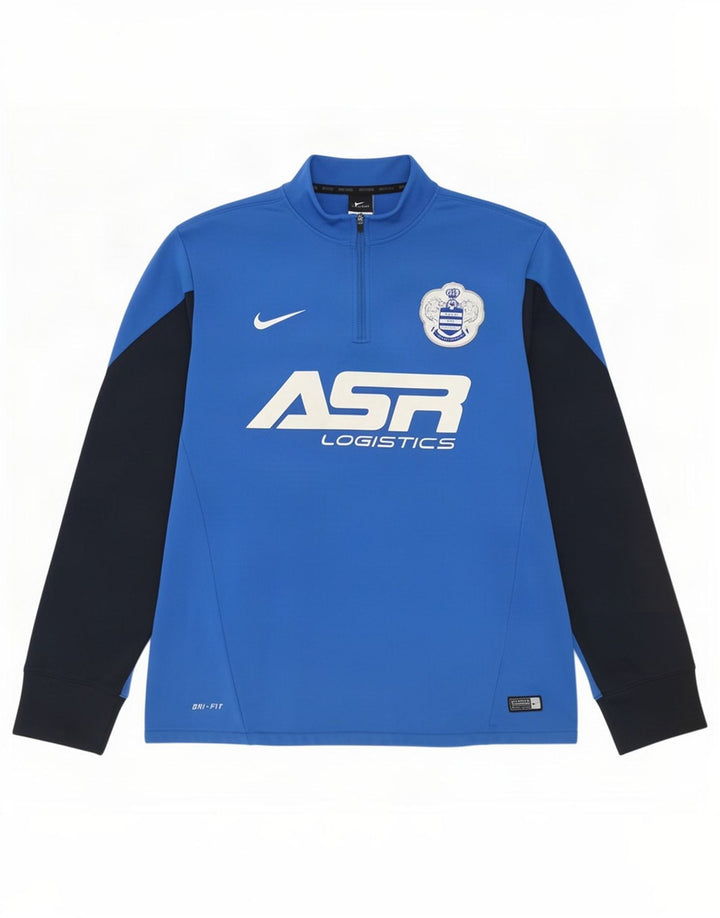 Мужской пуловер с графическим принтом Nike Dri Fit, средний синий цветной блок