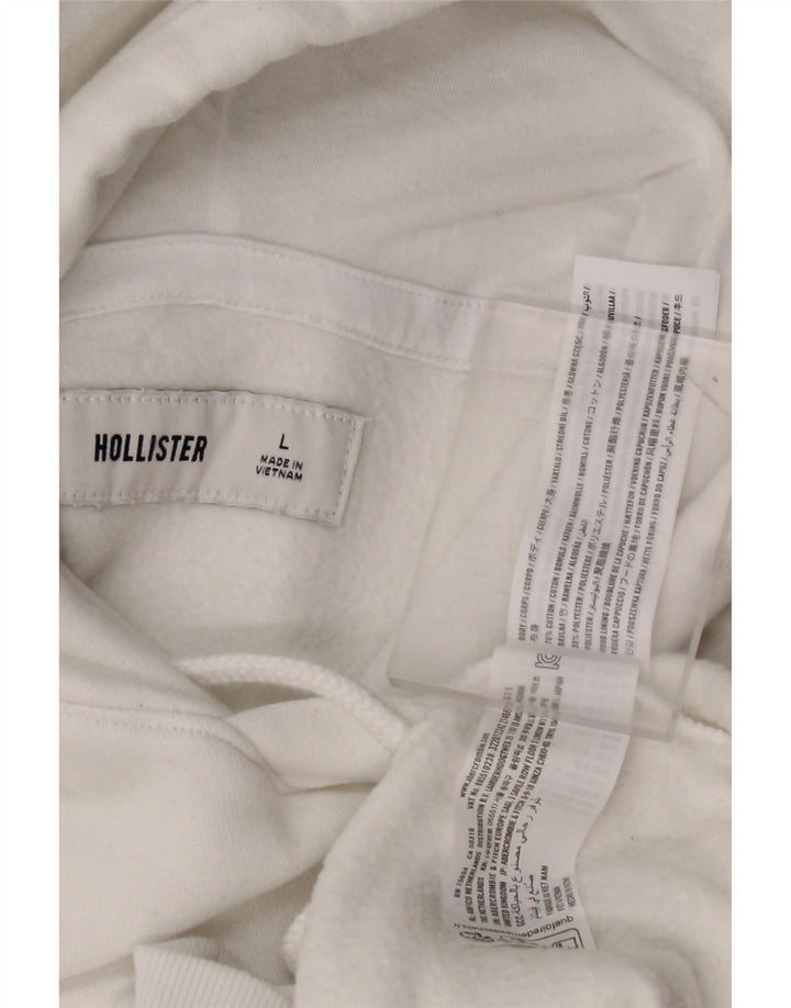 HOLLISTER Мужской джемпер с капюшоном, большой белый, хлопок