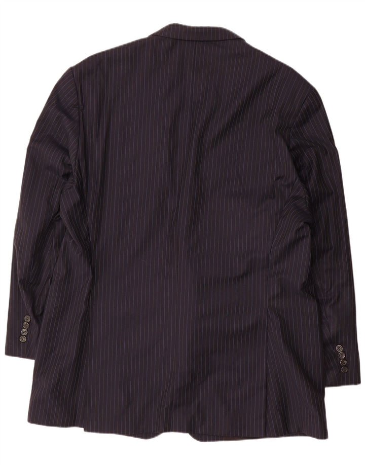 RALPH LAUREN Мужской пиджак на 2 пуговицах IT 52 XL Темно-синий в тонкую полоску Шерсть