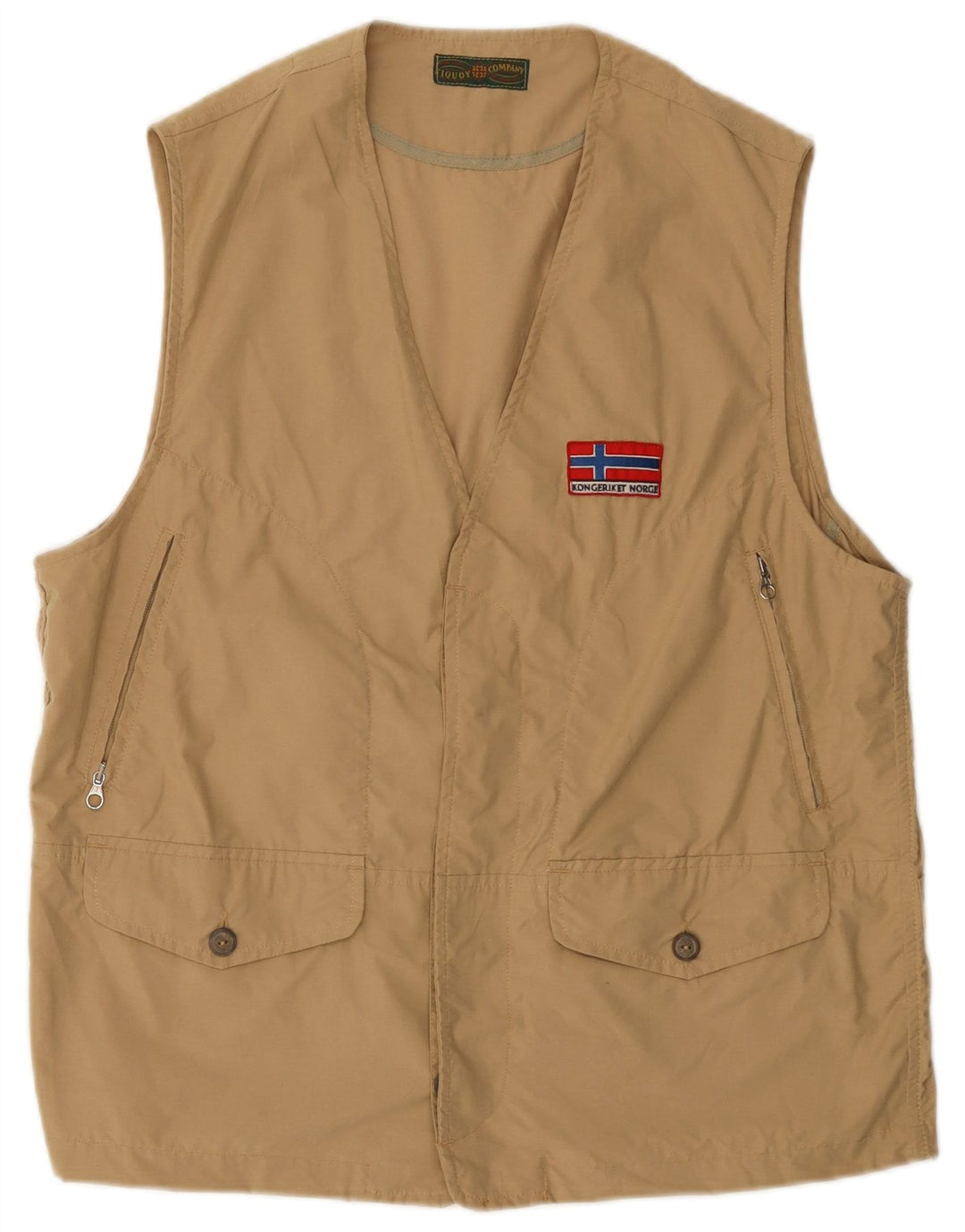 Винтажный мужской жилет IT 40/42, средний бежевый, хлопок