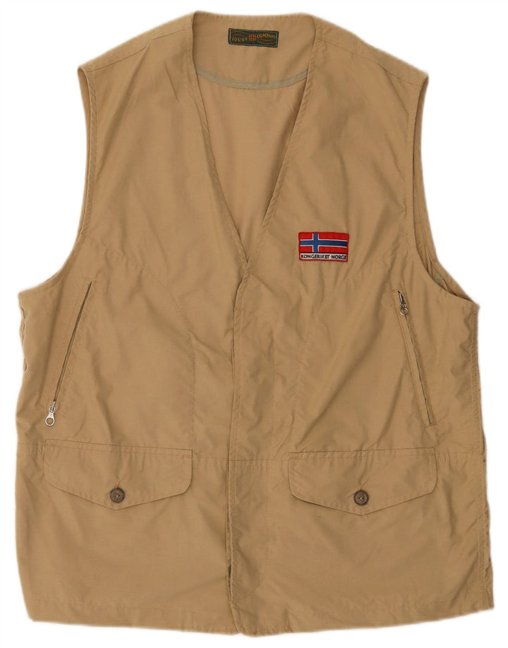 Винтажный мужской жилет IT 40/42, средний бежевый, хлопок