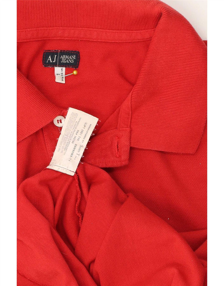 Мужская рубашка-поло Armani Jeans, большая красная хлопковая