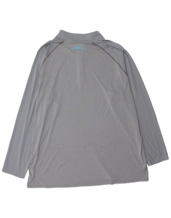 Мужской пуловер с воротником на молнии UNDER ARMOR, спортивный костюм, топ 3XL, серый