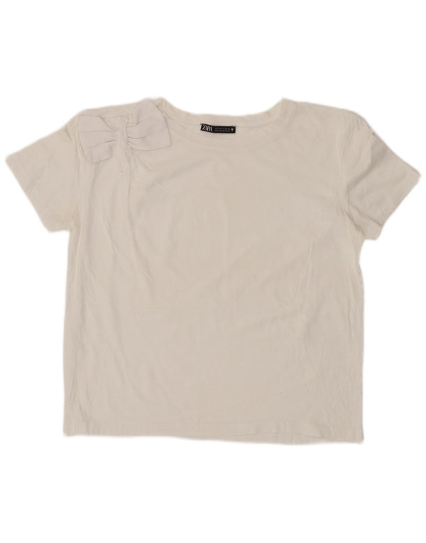 Женская укороченная футболка Zara UK 10, маленькая белая