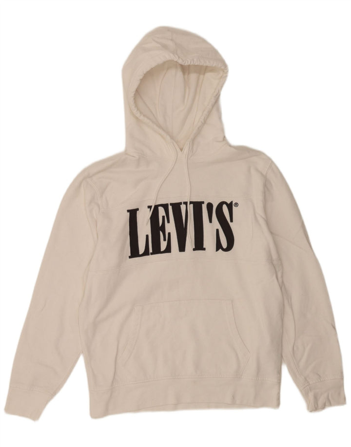 Мужской джемпер с капюшоном Levi's, белый, хлопковый, среднего размера