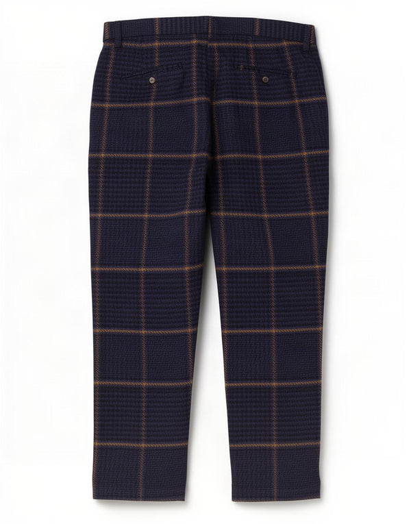 Женские брюки чинос Marks & Spencer UK 16, большие W36 L28, темно-синие в клетку