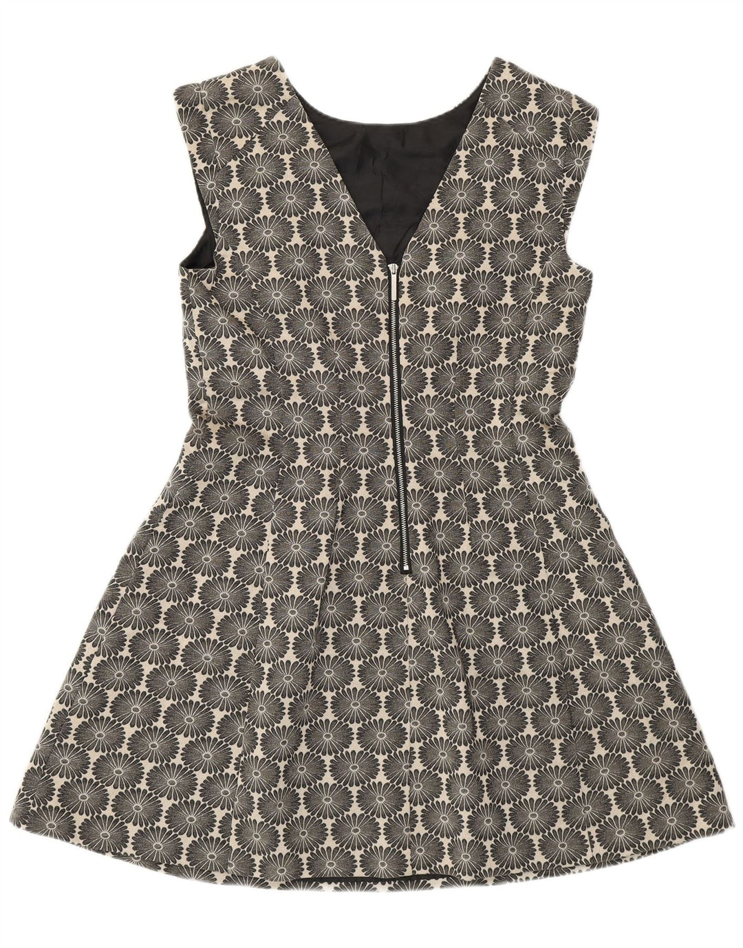 Женское платье трапециевидного силуэта Oasis UK 14, средний темно-синий, хлопок с цветочным принтом