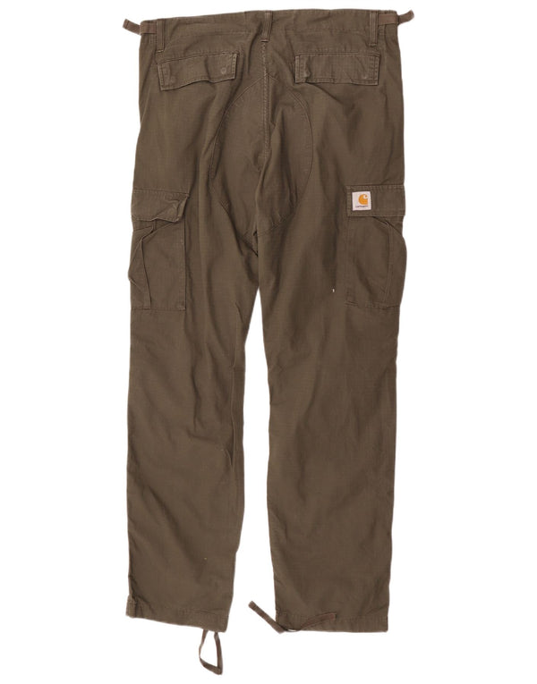 Carhartt Мужские прямые брюки карго W32 L32 цвета хаки в клетку, хлопок