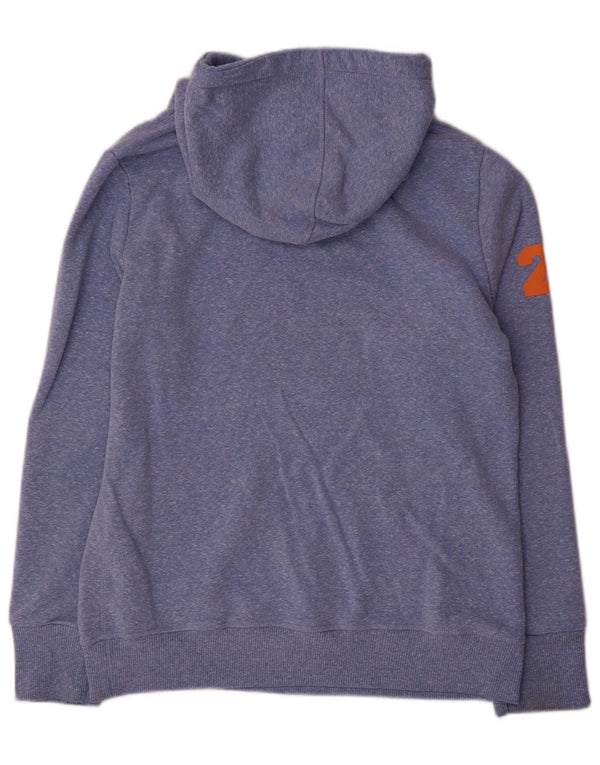 Женский джемпер с капюшоном Superdry UK 16, большой синий хлопок с крапинками