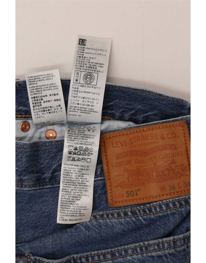 Мужские прямые джинсы Levi's 501 W36 L34 синие, хлопок