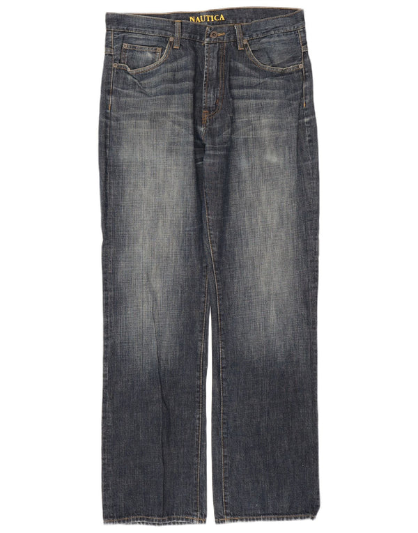 NAUTICA Mens Straight Jeans W33 L34  Navy Blue Cotton