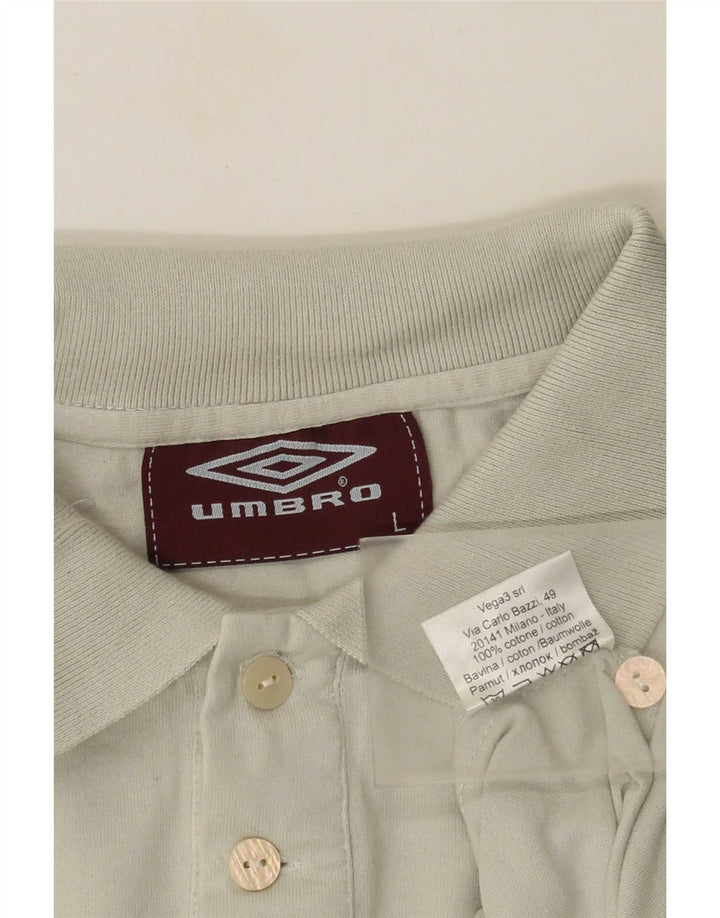 Мужская рубашка-поло с рисунком Umbro, большая серая хлопковая ткань