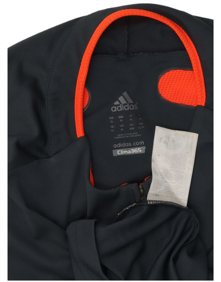 Adidas Mens Clima 365 Пуловер с воротником на молнии Спортивный костюм Top XL Серый с цветными блоками