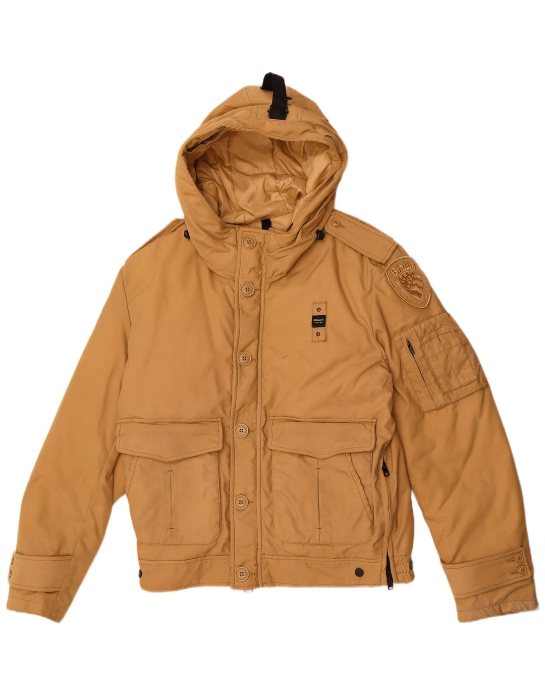 Мужская куртка-бомбер Blauer с капюшоном UK 42 XL, бежевый полиамид