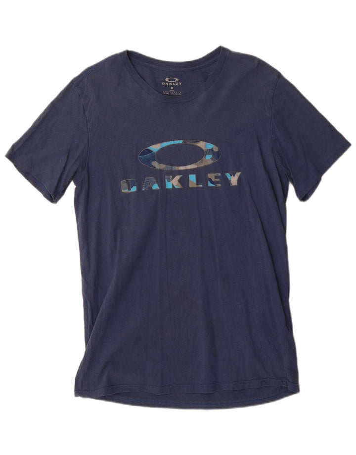 Мужская футболка обычного кроя Oakley с графическим рисунком, средний темно-синий