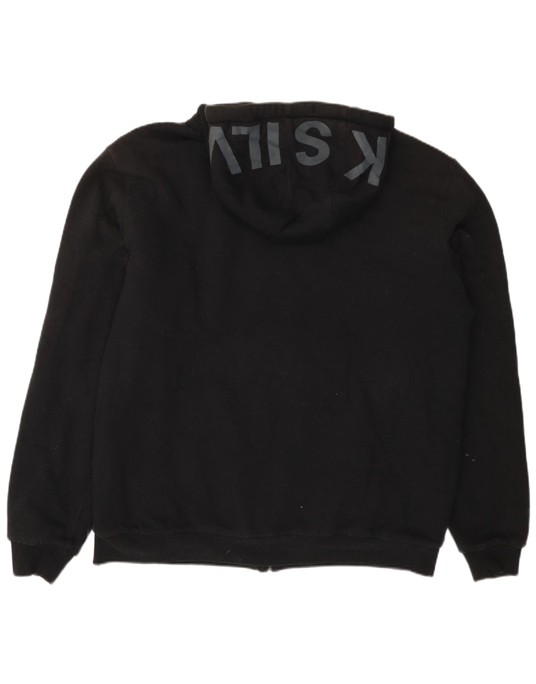 QUIKSILVER Мужской свитер с капюшоном на молнии с графическим рисунком XL, черный, хлопок