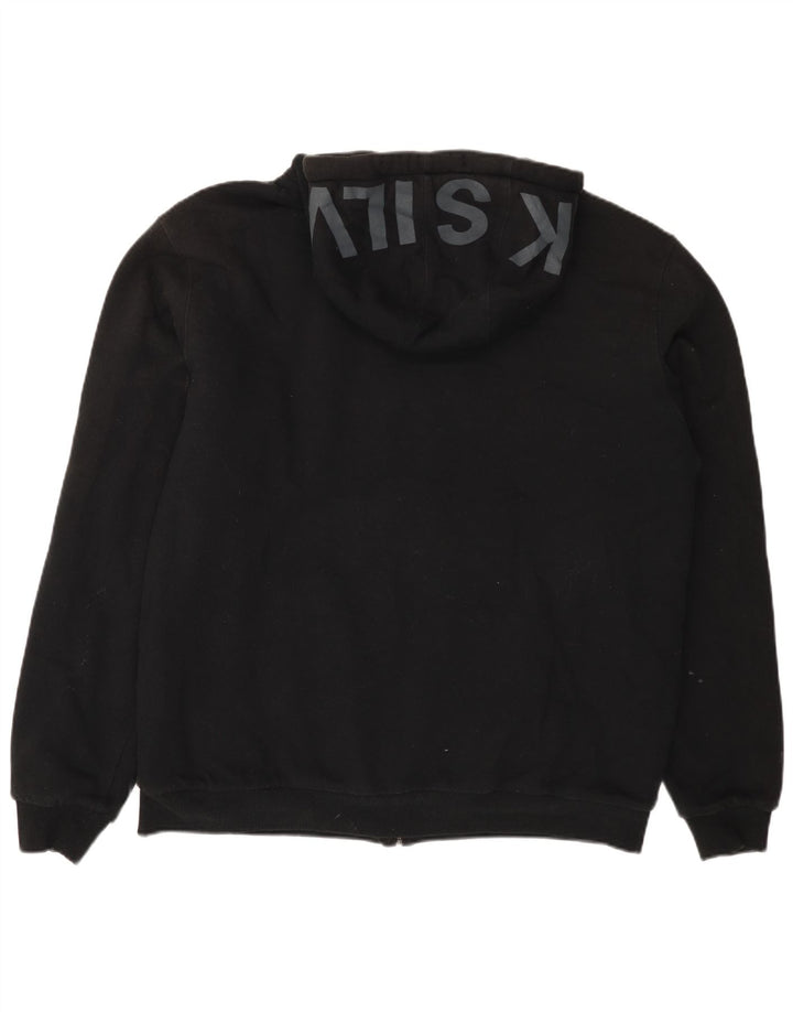 QUIKSILVER Мужской свитер с капюшоном на молнии с графическим рисунком XL, черный, хлопок