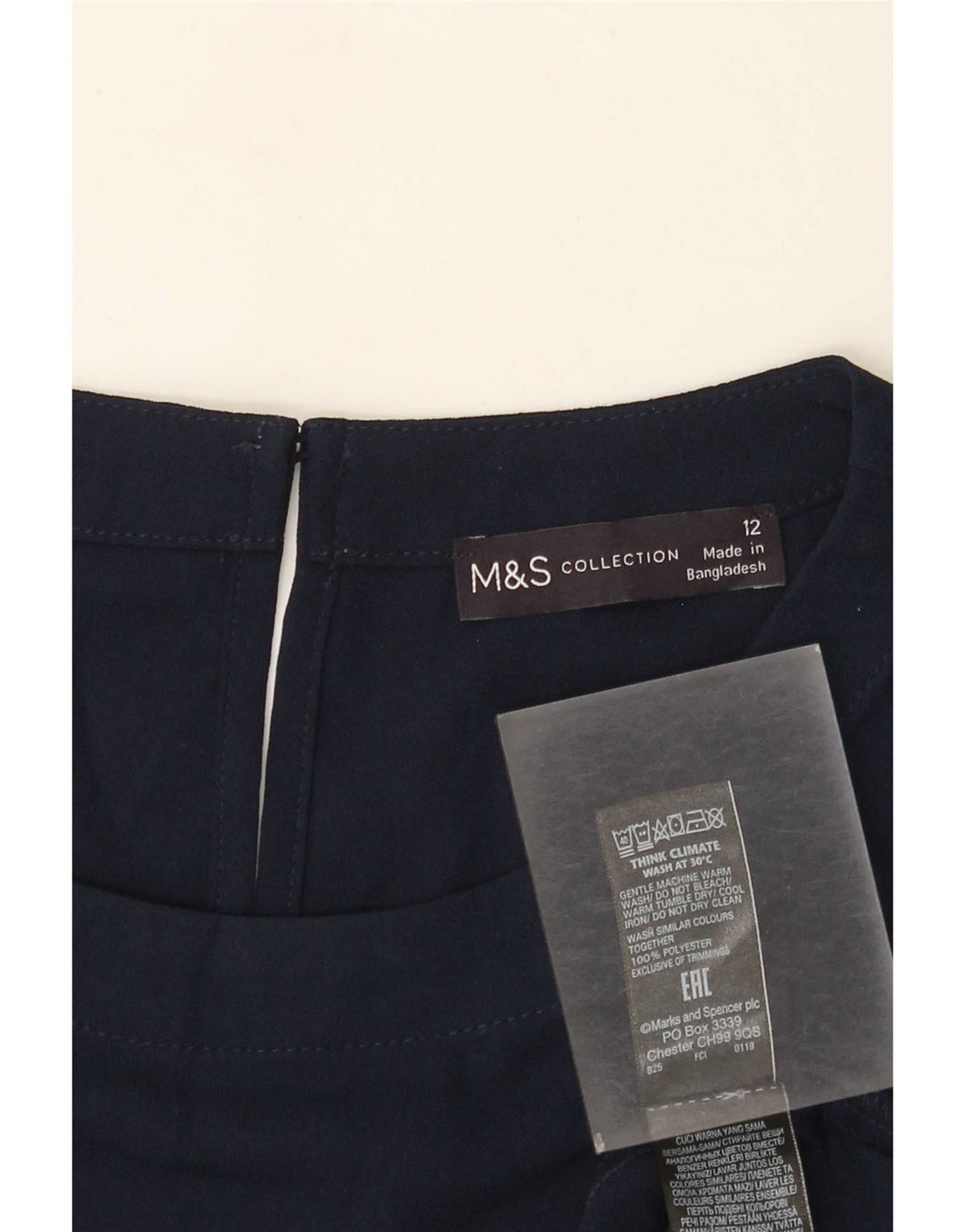 Женское платье обычного кроя Marks & Spencer UK 12, средний темно-синий, полиэстер
