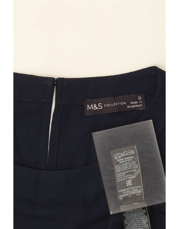 Женское платье обычного кроя Marks & Spencer UK 12, средний темно-синий, полиэстер
