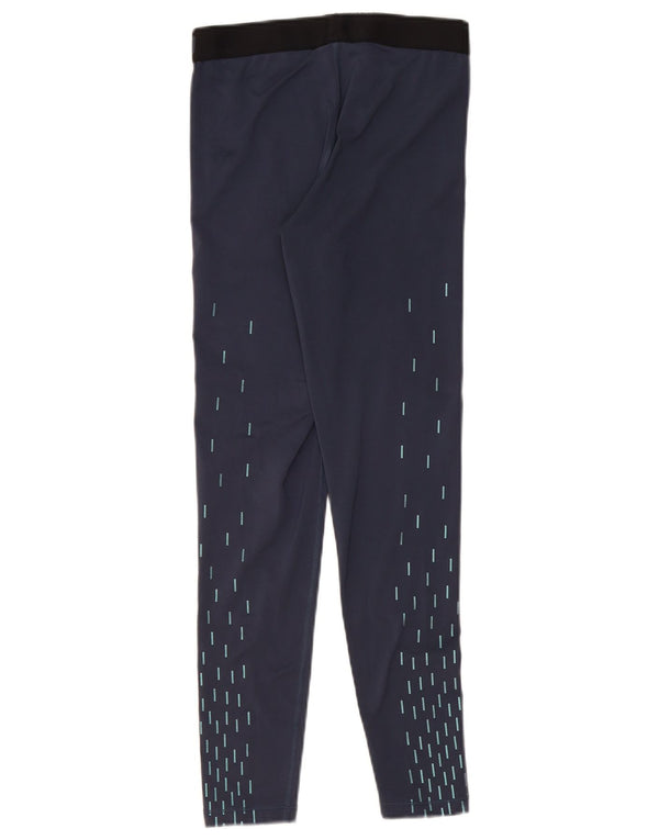 Женские леггинсы с рисунком Nike Dri Fit UK 12, средние темно-синие с геометрическим узором