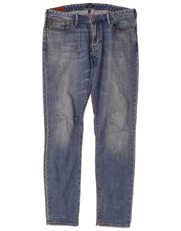 Мужские джинсы Armani Slim W34 L34 синие, хлопок