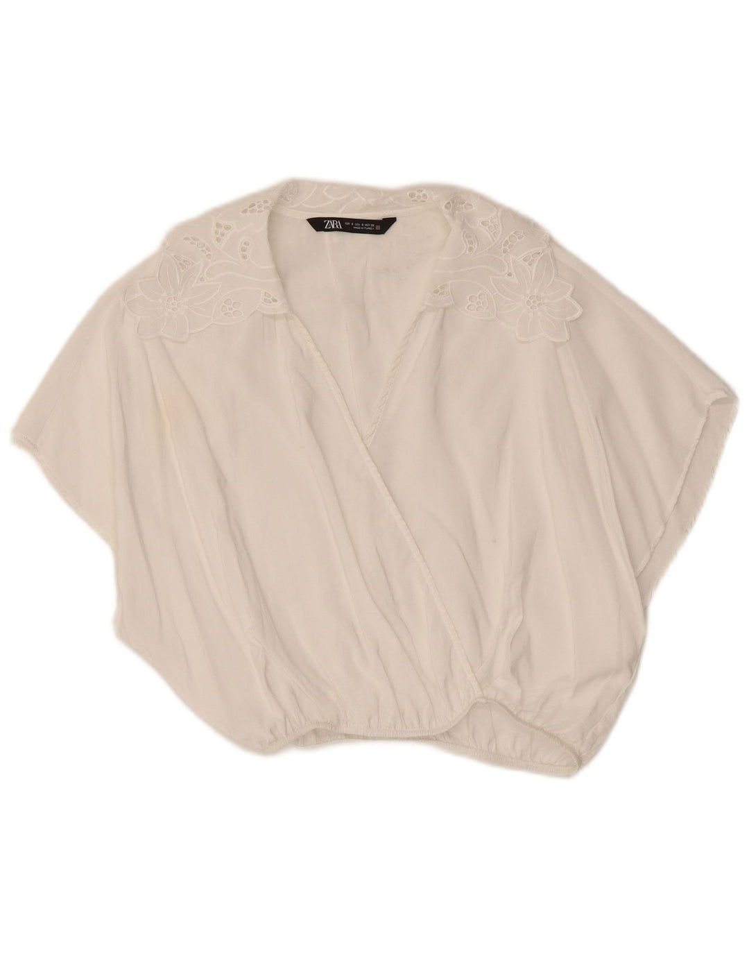 Женская укороченная блузка Zara UK 10, маленькая белая